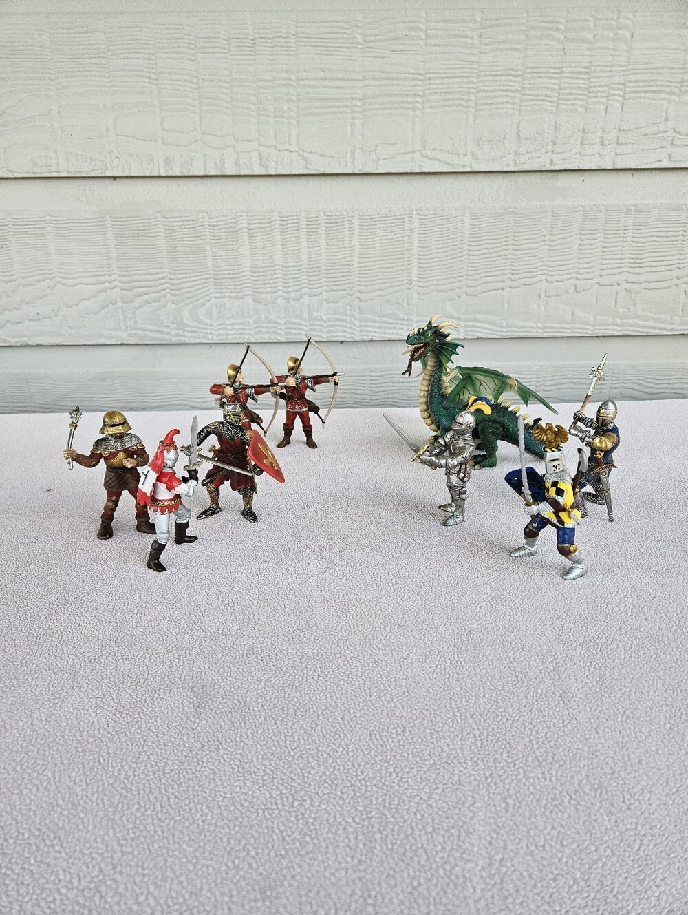 Schleich World of Knights Figure Lot of 9 Medieval Knight Archer Dragon Battle